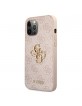 Guess iPhone 12 / 12 Pro 4G Big Metal Logo Case Cover Beige