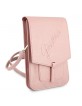 Guess universelle Smartphone Wallet Bag Saffiano Script Rose Gold