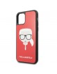 Karl Lagerfeld iPhone 11 Pro Case Cover Red Iconic Glitter Karl`s Head