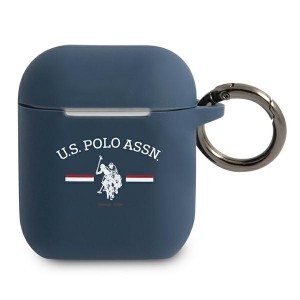 US Polo AirPods 1 / 2 Gen Hülle Case Cover Silikon Navi Blau