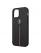 Ferrari iPhone 12 Pro Max case Cover Off Track leather Black Nylon Stripe Red