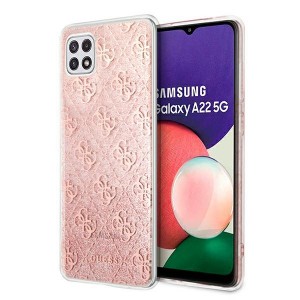 Guess Samsung Galaxy A22 5G A226 Case 4G Glitter Pink