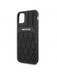 AMG iPhone 11 Case Cover Real Leather Curved Black