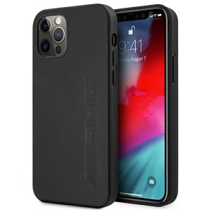 AMG iPhone 12 Pro Max Case Cover Genuine Leather Hot Stamped Black