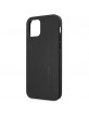 AMG iPhone 12 / 12 Pro Case Cover Real Leather Hot Stamped Black