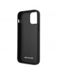 AMG iPhone 12 / 12 Pro Case Cover Real Leather Hot Stamped Black