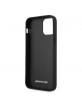 AMG iPhone 12 / 12 Pro Case Cover Genuine Leather Debossed Black