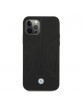 BMW iPhone 12 / 12 Pro Case Cover Sides Perforate Genuine Leather Black
