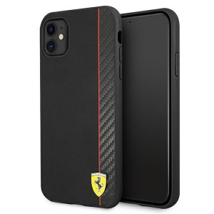 Ferrari iPhone 11 Hülle Case Cover On Track Stripe Carbon schwarz