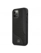 Mercedes iPhone 12 Pro Max Case Cover Real Leather Area Black