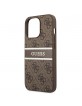 Guess iPhone 13 Pro Max Case Hülle Cover 4G Stripe Braun