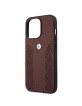 BMW iPhone 13 Pro Hülle Case Cover Curve Perforate Rot Echtleder