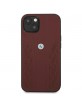 BMW iPhone 13 Case Cover Curve Perforate Real Leather Red