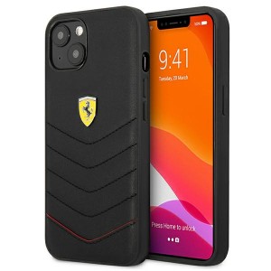 Ferrari iPhone 13 Case Cover Off Track Real Leather Black