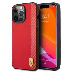 Ferrari iPhone 13 Pro Max Hülle Case Cover Carbon Stripe Rot