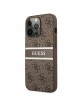 Guess iPhone 13 Pro Case Cover Hülle 4G Stripe Braun