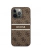 Guess iPhone 13 Pro Case Cover 4G Stripe Brown