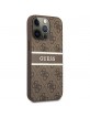 Guess iPhone 13 Pro Case Cover Hülle 4G Stripe Braun