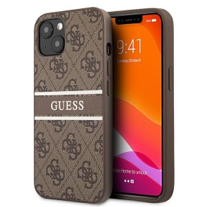 Guess iPhone 13 Case Cover 4G Stripe Brown