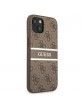 Guess iPhone 13 Case Cover 4G Stripe Brown