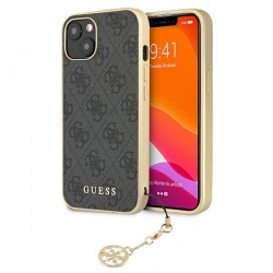 Guess iPhone 13 / 14 / 15 Case Cover 4G Charms Gray