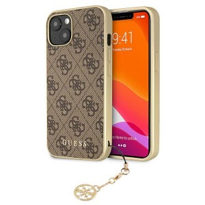 Guess iPhone 13 mini case cover 4G charms brown