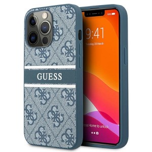 Guess iPhone 13 Pro Max Hülle Case Cover 4G Stripe Blau