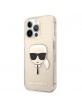 Karl Lagerfeld iPhone 13 Pro Case Cover Karl`s Head Glitter gold