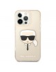 Karl Lagerfeld iPhone 13 Pro Case Cover Karl`s Head Glitter Gold