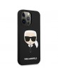 Karl Lagerfeld iPhone 13 Pro Hülle Case Cover Silikon Karl`s Head schwarz