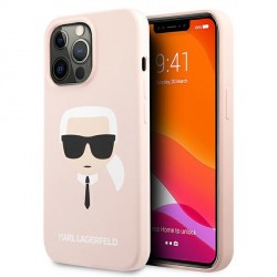 Karl Lagerfeld iPhone 13 Pro Case Cover Silicone Karl`s Head Rose