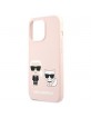 Karl Lagerfeld iPhone 13 Pro Hülle Case Cover Silikon Karl & Choupette Rose