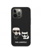 Karl Lagerfeld iPhone 13 Pro Case Cover Hülle Silikon Karl / Choupette schwarz