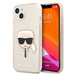 Karl Lagerfeld iPhone 13 Hülle Case Cover Karl`s Head Glitter gold