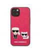Karl Lagerfeld iPhone 13 Case Cover Hülle Karl / Choupette Fuchsia