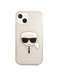 Karl Lagerfeld iPhone 13 mini Case Cover Hülle Karl`s Head Glitter Gold