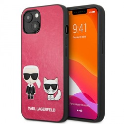 Karl Lagerfeld iPhone 13 mini case cover Karl & Choupette Fuchsia