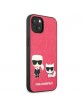 Karl Lagerfeld iPhone 13 mini case cover Karl & Choupette Fuchsia