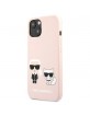 Karl Lagerfeld iPhone 13 mini case cover silicone Karl & Choupette Rose