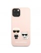 Karl Lagerfeld iPhone 13 mini Hülle Case Cover Silikon Karl & Choupette Rose