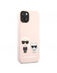 Karl Lagerfeld iPhone 13 mini case cover silicone Karl & Choupette Rose