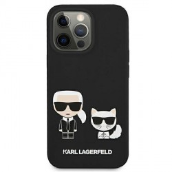 Karl Lagerfeld iPhone 13 mini Case Cover Hülle Silikon Karl / Choupette schwarz