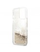 Karl Lagerfeld iPhone 13 Pro Max Case Liquid Glitter Karl & Choupette Gold