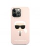 Karl Lagerfeld iPhone 13 Pro Max Case Cover Silicone Karl`s Head Rose