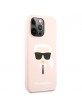 Karl Lagerfeld iPhone 13 Pro Max Hülle Case Cover Silikon Karl`s Head Rose