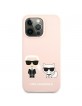 Karl Lagerfeld iPhone 13 Pro Max Hülle Case Cover Silikon Karl & Choupette Rose