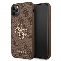 Guess iPhone 11 Pro Hülle Case Cover 4G Big Metal Logo Braun