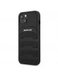 AMG iPhone 13 Case Cover Genuine Leather Black Debossed Lines