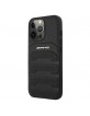 AMG iPhone 13 Pro Max Case Cover Leather Debossed Lines Black