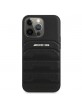 AMG iPhone 13 Pro Max Cover Case Black Genuine Leather Debossed Lines